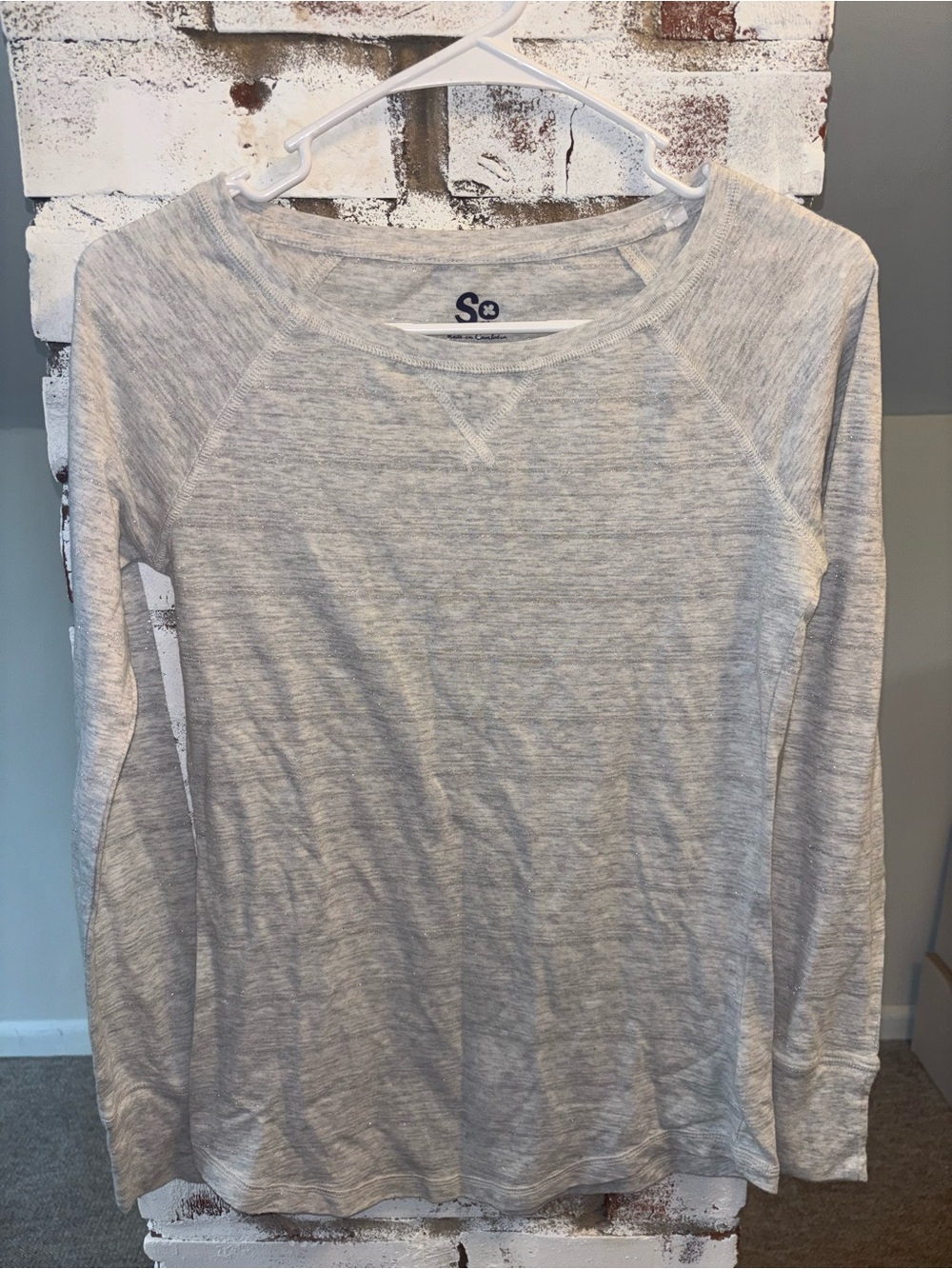 SO Light Gray Crewneck Sweater - Women’s Long Sleeve